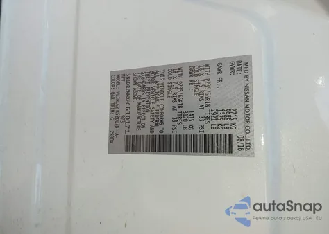 2017 Nissan Pathfinder Sl z USA, uszkodzony, nr VIN 5N1DR2MMXHC610171